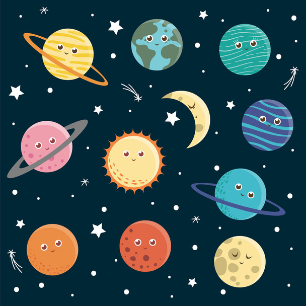 Vector set of planets for children.  - Vector, Image