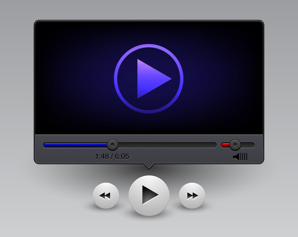 Modern Video Player - Vector, Image