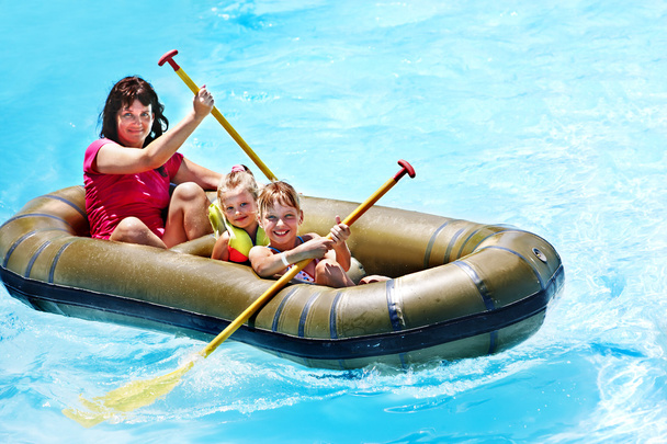 Family ride rubber boat. - Photo, Image