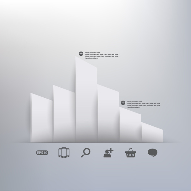 Abstract 3D Paper Infographics - Vektor, obrázek