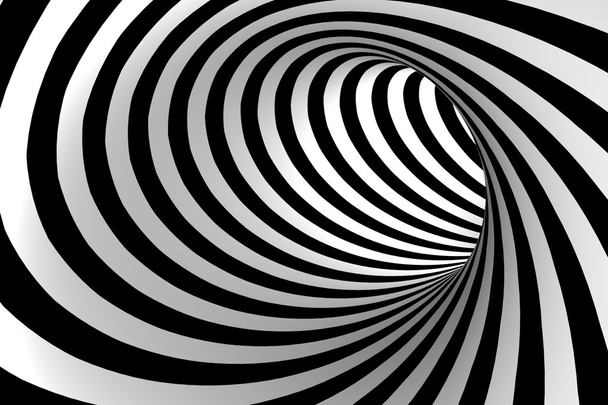černobílý abstraktní tunel - Fotografie, Obrázek