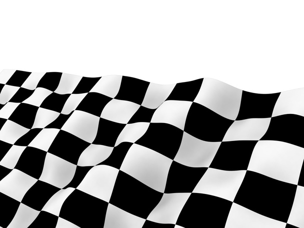 Bandera de carreras a cuadros en el flujo de bobinado
 - Foto, Imagen