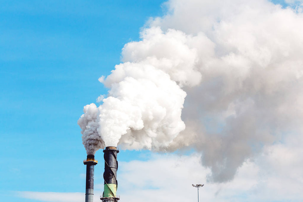 Zanieczyszczenie dymu z fabryki cukrowni - Zdjęcie, obraz