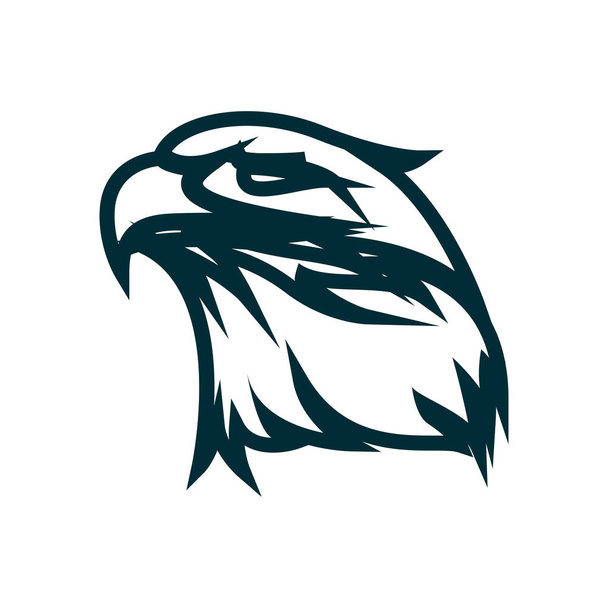 Línea Águila diseño de logotipo de arte. Ilustración del vector de contorno de cabeza de águila. Cabeza de águila diseño icono minimalista
 - Vector, imagen