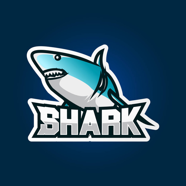 Diseño del logo de Shark esport gaming. Ilustración de diseño de logotipo de emblema de juego de tiburón
 - Vector, imagen