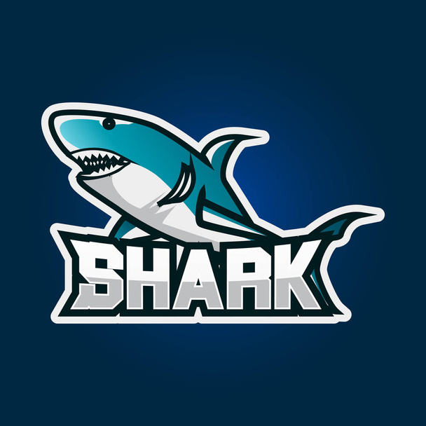 Σχεδιασμός λογότυπου chport του καρχαρία. Σύμβολο παιχνιδιού καρχαρία απεικόνιση σχεδιασμού λογότυπου - Διάνυσμα, εικόνα