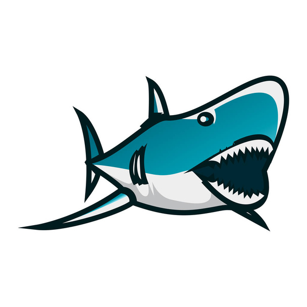 Векторная иллюстрация акул. Минималистский векторный дизайн акулы на белом фоне
 - Вектор,изображение