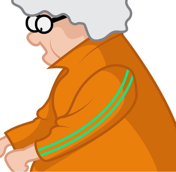 Adulte âgé marchant en sweat-shirt
 - Vecteur, image