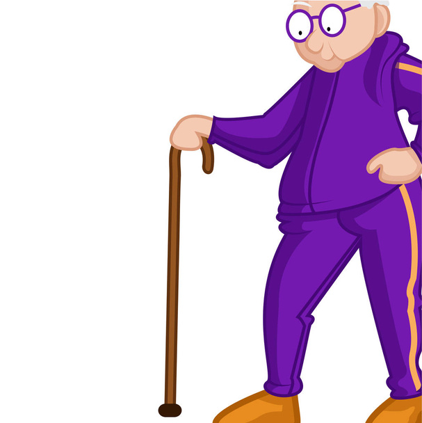 Yaşlı yetişkin sweatshirt yürüyüş - Vektör, Görsel
