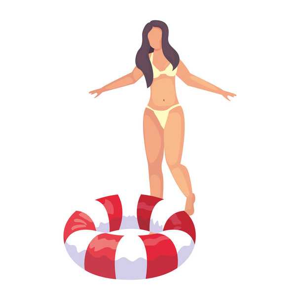 mujer verano vacaciones diseño
 - Vector, imagen