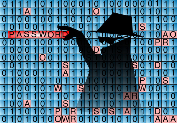 špionážní krade pasword - Vektor, obrázek