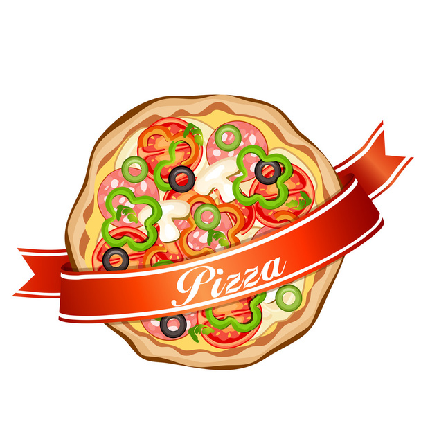 Pizza on a white background - Vector, afbeelding