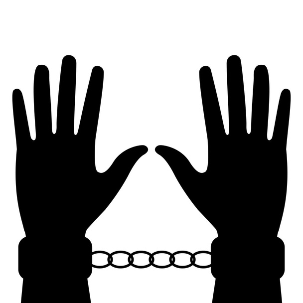 Silhouette delle mani in manette
 - Vettoriali, immagini