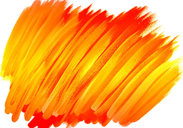 Rode en oranje hand geschilderde levendige aquarel textuur - Foto, afbeelding