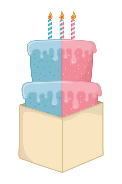 торт на день народження зі свічками Векторні ілюстрації
 - Вектор, зображення