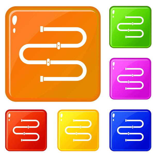 Heated towel rail icons set vector color - Вектор, зображення