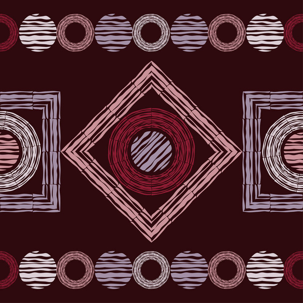 Punkt nahtloses Muster. Mosaik ethnischer Figuren. gemusterte Textur. geometrischer Hintergrund. kann für Tapeten, Textilien, Einladungskarten, Verpackungen, Webseitenhintergrund verwendet werden. - Vektor, Bild
