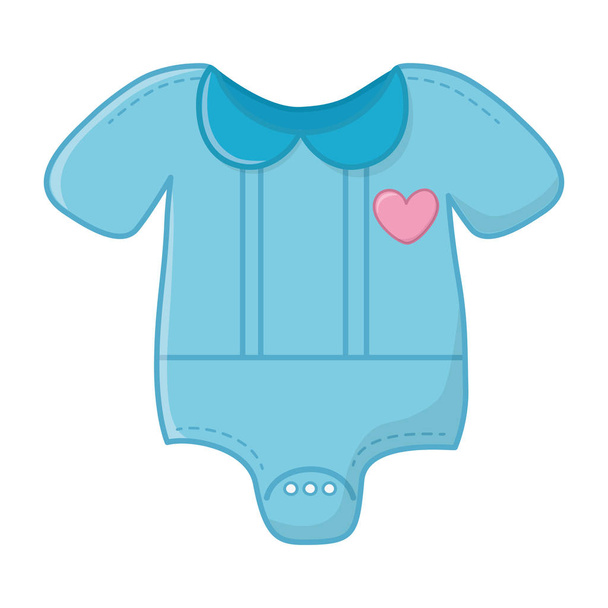 青い赤ちゃんの服ベクトルイラスト - ベクター画像