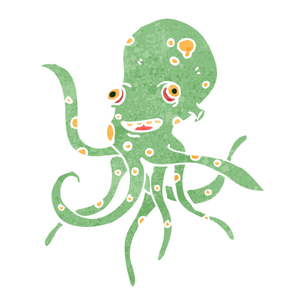 Retro cartoon octopus - Vektor, Bild