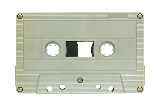 クリッピングパス付き白に分離されたブラウンカセットテープ - 写真・画像