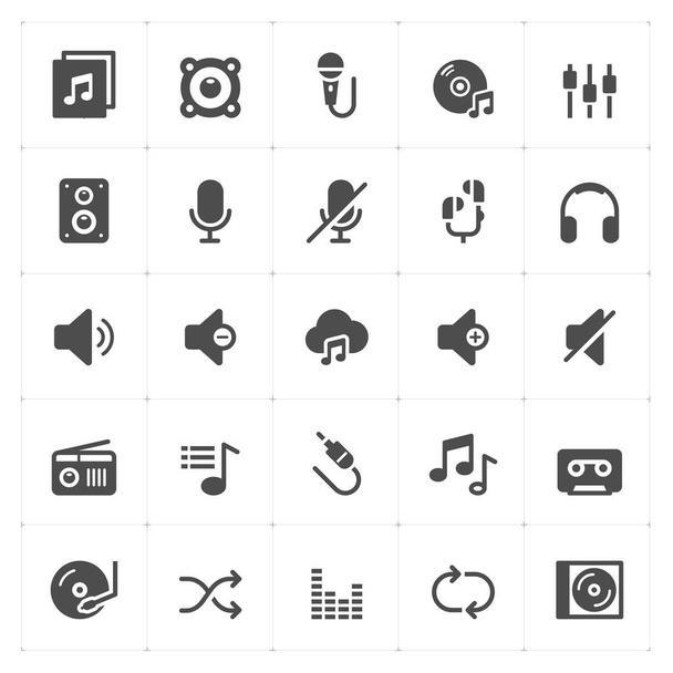 Set di icone - illustrazione vettoriale vocale e audio
 - Vettoriali, immagini