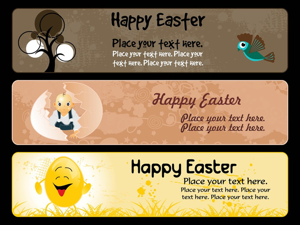 Grungy easter banner - Vector, Image