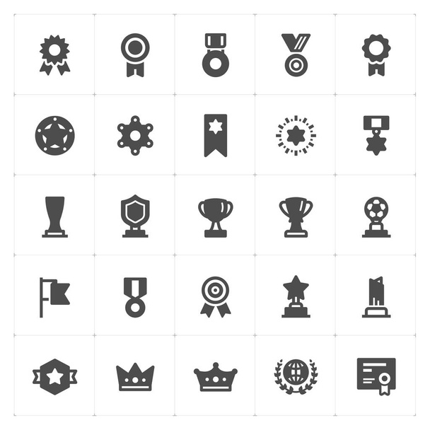 Иконный набор наград и векторная иллюстрация иконок
 - Вектор,изображение