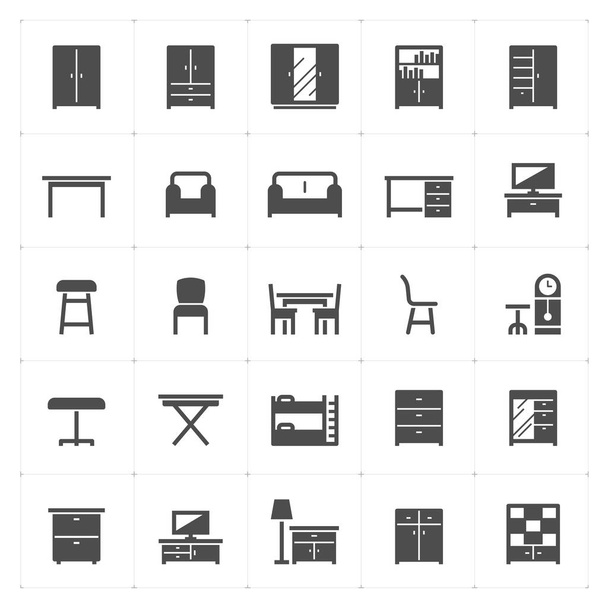 Set de iconos Muebles icono vector ilustración
 - Vector, Imagen