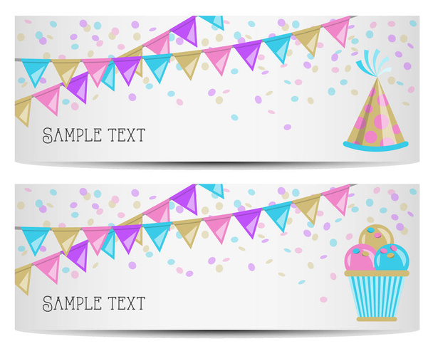 set of party banners, simply vector illustration - ベクター画像