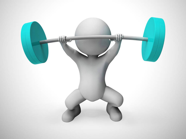 Άρση βαρών στο γυμναστήριο να πάρει την άσκηση και ένα ισχυρό σώμα-3 - Φωτογραφία, εικόνα