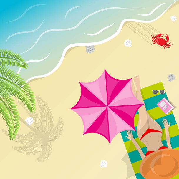 beach simply vector illustration       - Vector, afbeelding