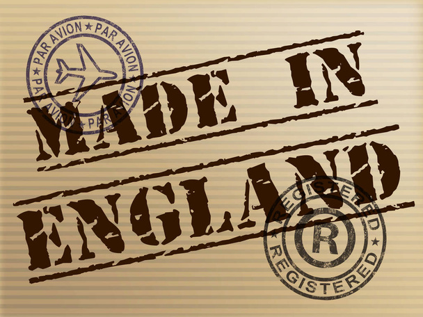 Made in England stamp shows English products produced or fabrica - Photo, Image