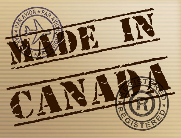 Made in Καναδάς σφραγίδα δείχνει καναδικά προϊόντα που παράγονται ή Fabrica - Φωτογραφία, εικόνα