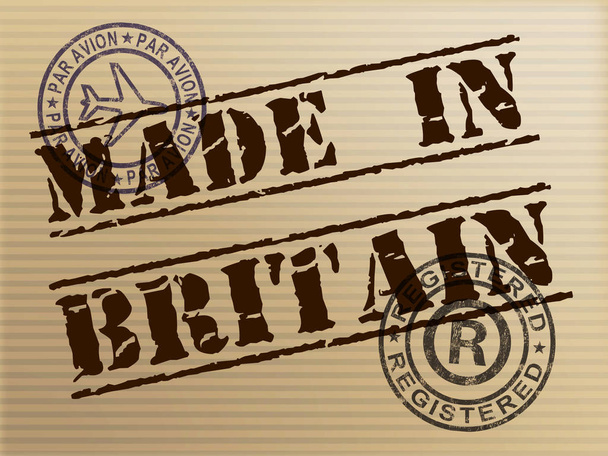 Made in Britain stamp shows British products produced or fabrica - Photo, Image