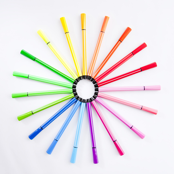 色付きのペンの輪 - 写真・画像