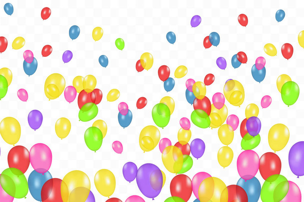 Kompozisyon vektör şeffaf arka plan üzerinde izole gerçekçi Balon renk. Balonlar izole. Doğum günü tebrik kartları veya diğer tasarımları için - Vektör, Görsel