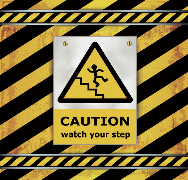 Вектор Знак предосторожности доска следить за своим шагом
 - Вектор,изображение