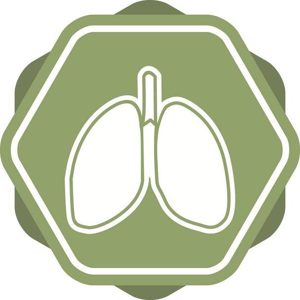 Akciğerler Glyph Çok renkli Arka Plan - Vektör, Görsel