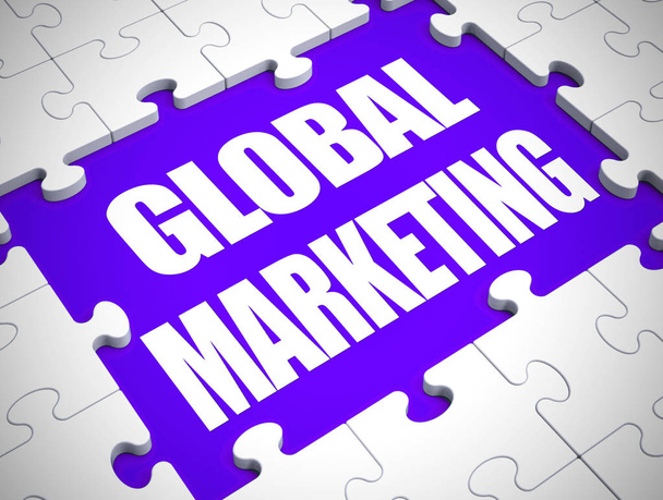 Icône de concept de marketing mondial signifie publicité internationale un
 - Photo, image