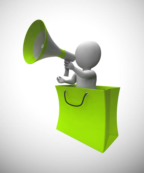 Megaphone used to make an announcement of discounts and promotio - Photo, Image