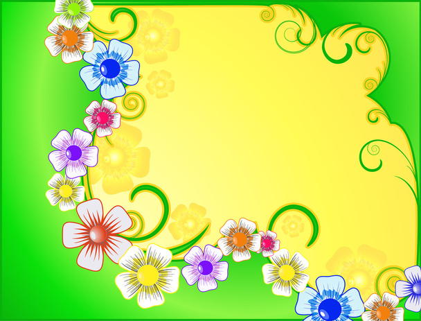Abstract background with wild flowers - Vector, afbeelding