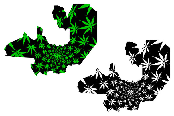 Salta (Arjantin Bölgesi, Arjantin Cumhuriyeti, Arjantin Eyaletleri) haritası esrar yaprağı yeşil ve siyah, Salta Eyaleti haritası esrar (marihuana, Thc) yapraklarından yapılmış tasarlanmıştır - Vektör, Görsel