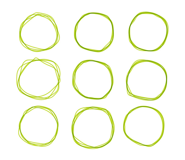 Doodle sketched circles. Hand drawn scribble rings - Photo, Image