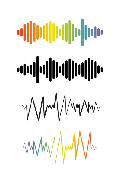 Set di loghi Audio wave. Lettori di musica pulsata
 - Foto, immagini