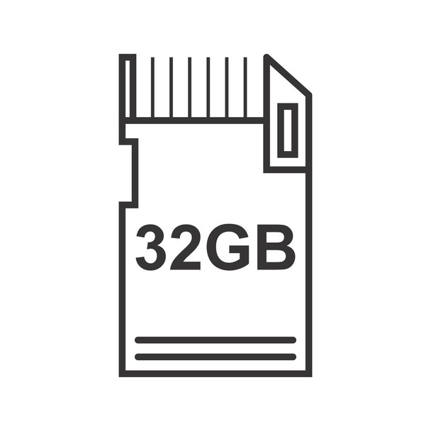 Data Storage Line Black Icon - Διάνυσμα, εικόνα
