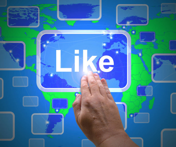 Like-Button-Konzept-Symbol bedeutet Zustimmung oder Gefolgschaft in sozialen Netzwerken - Foto, Bild