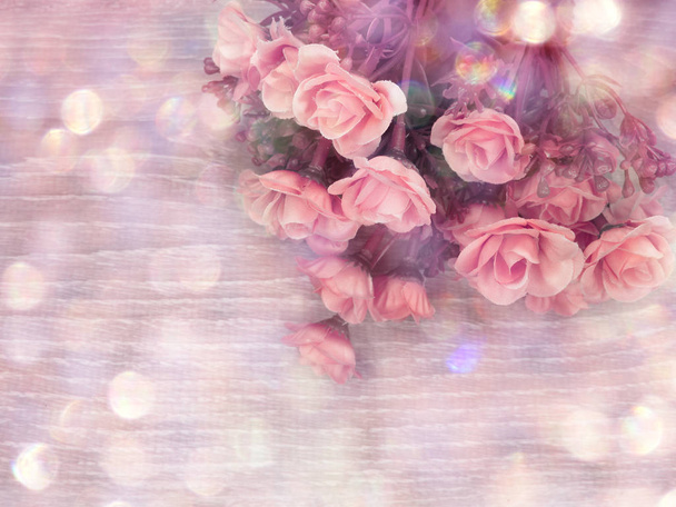 rose background with blurs for wedding valentines day holiday ca - Foto, Imagem