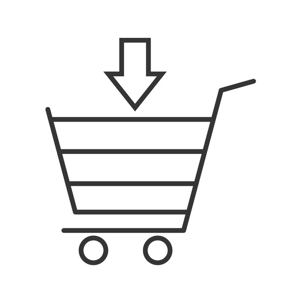 Černá ikona nákupního řádku - Vektor, obrázek