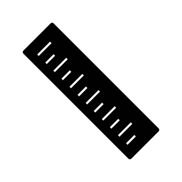 Černá ikona pravítka - Vektor, obrázek