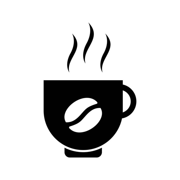 Káva-piktogram černá ikona - Vektor, obrázek